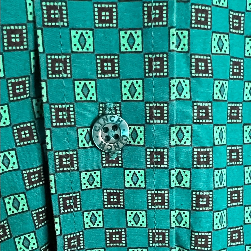 Cinch Turquoise Geometric Shirt - Picture 4 of 4
